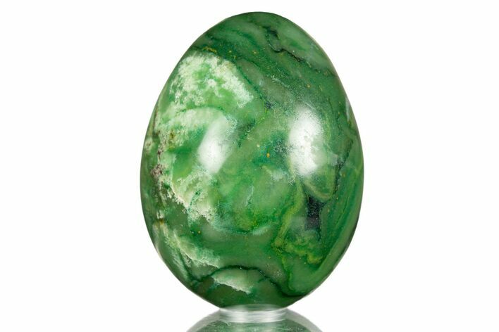 Polished Vibrant Green Buddstone Egg - South Africa #308931